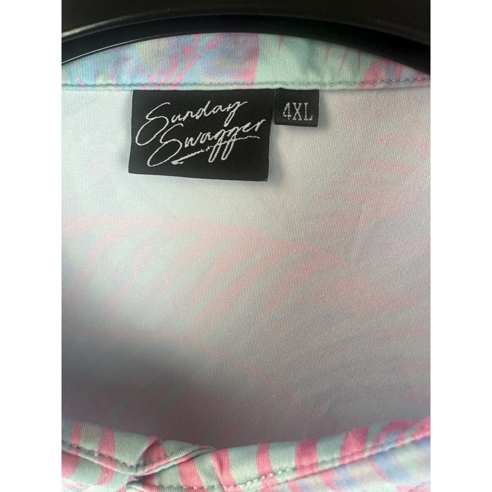 Sunday Swagger Fiji Polo Shirt Golf Tropical Aloha Palm Floral Men's Size 4XL - Picture 8 of 13